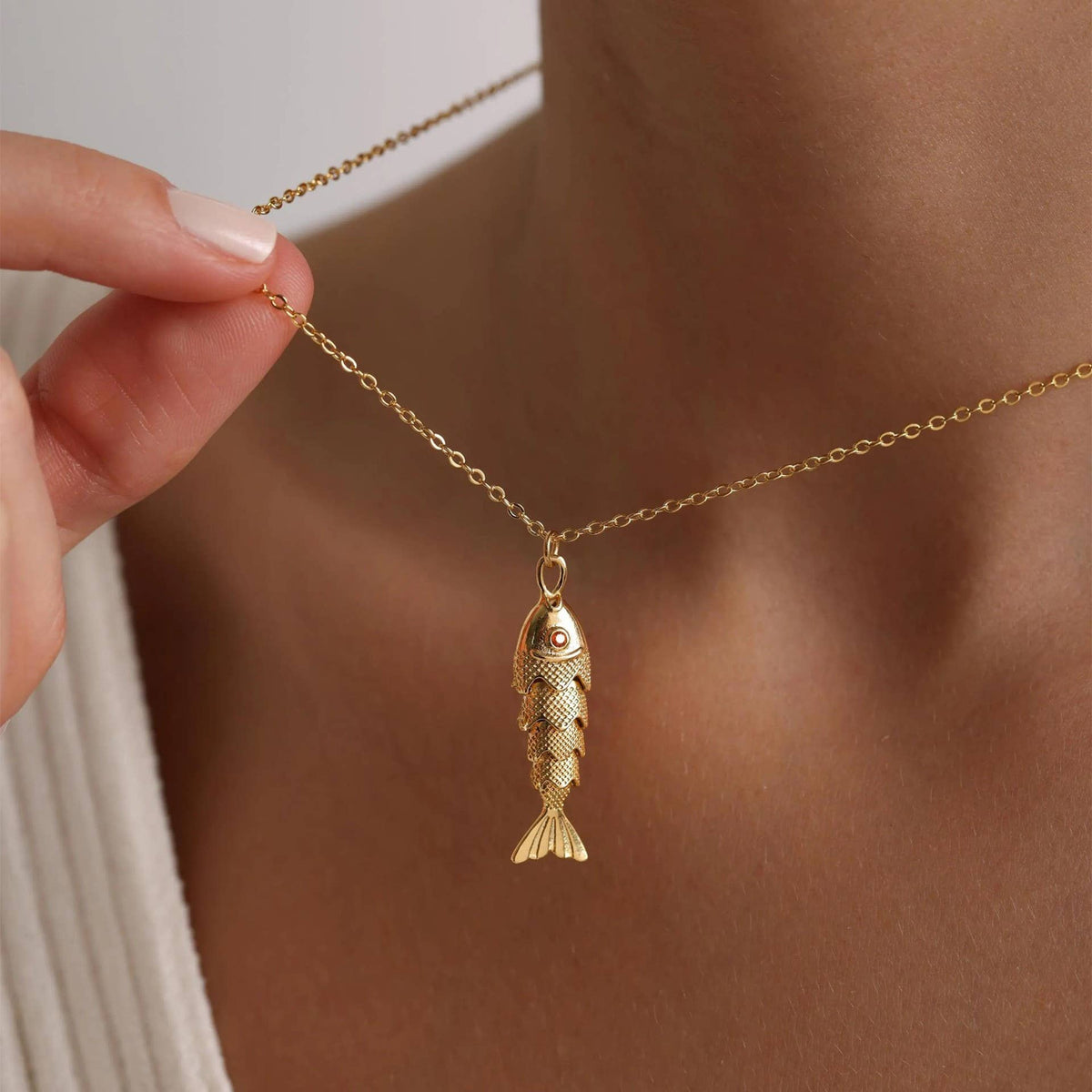 18K Stainless Steel Fish Necklace