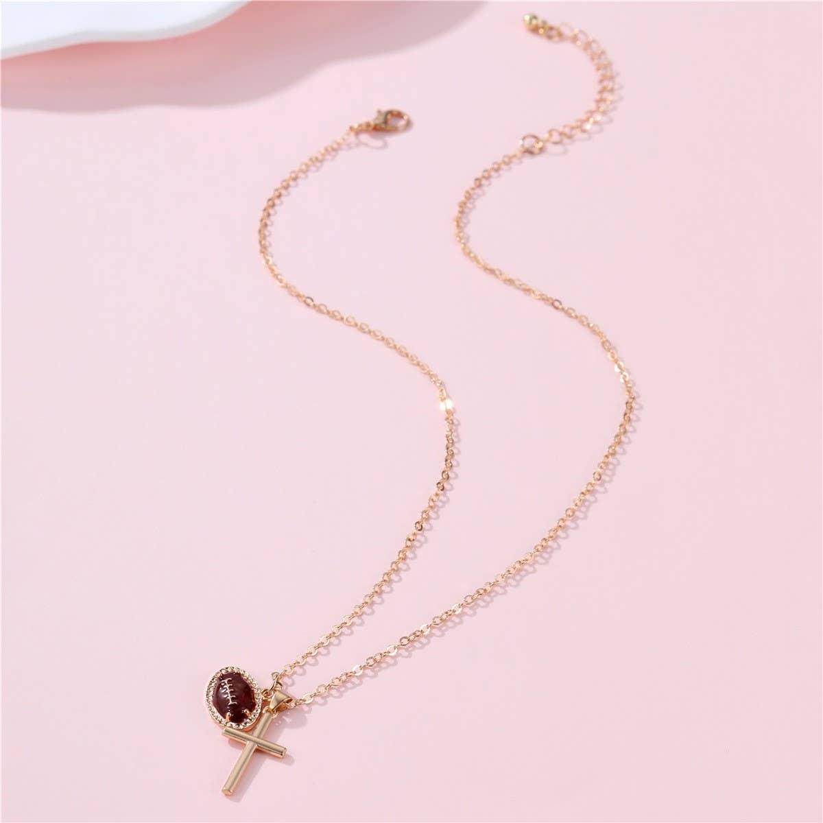 Faith + Football Charm Necklace