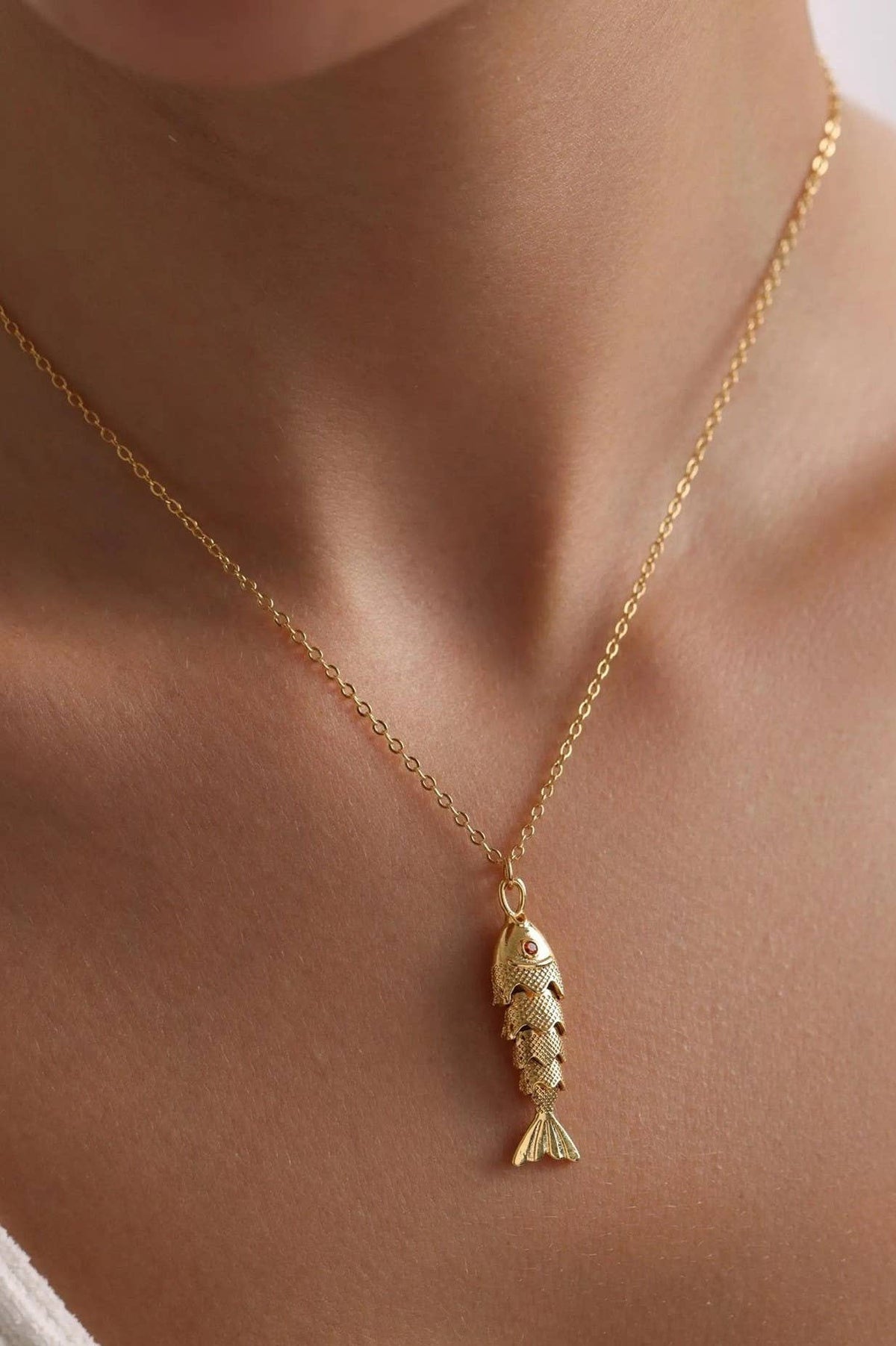 18K Stainless Steel Fish Necklace