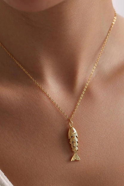 18K Stainless Steel Fish Necklace