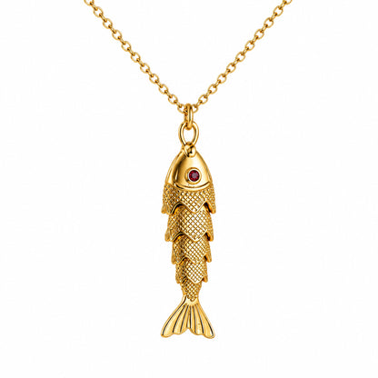 18K Stainless Steel Fish Necklace
