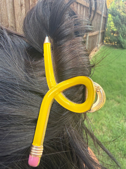 Write It Down Pencil Hair Clip