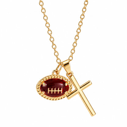 Faith + Football Charm Necklace